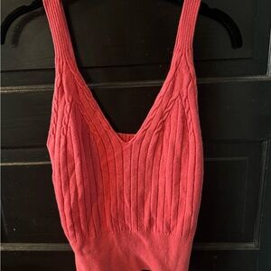Wilfred Coral Ribbed V-Neck Tank